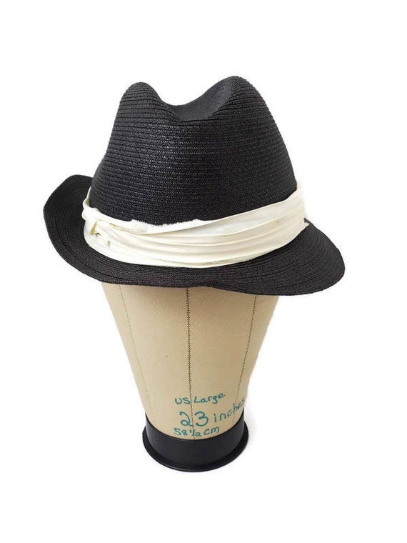 DOBBS Straw Hat, Black Fedora Hat Vintage, Fedora… - image 6