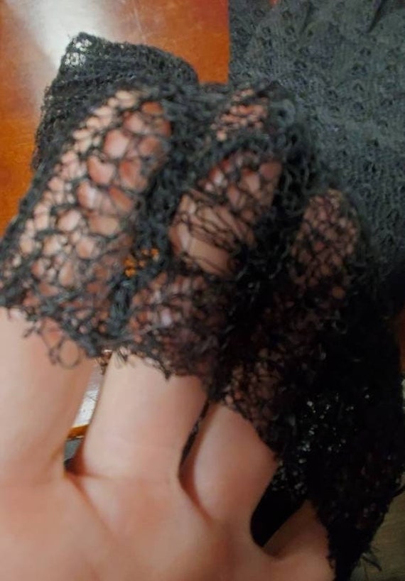 Black Crocheted Gloves, Victorian Gloves, Gloves,… - image 8