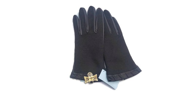 Gloves Wool with Leather Trim Van Raalte Vintage … - image 9