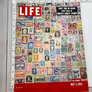 Original Life May 3 1954 Magazine, Worlds Rarest Stamps, Intact Authentic Vintage Magazine, Magazines, Illustrations, Vintage Advertising