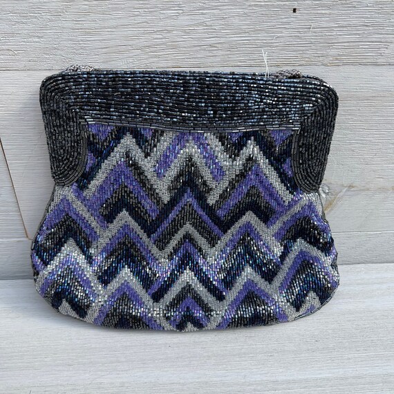 Beaded Chevron Handbag Beaded Bag Evening Purse Bag for Wedding