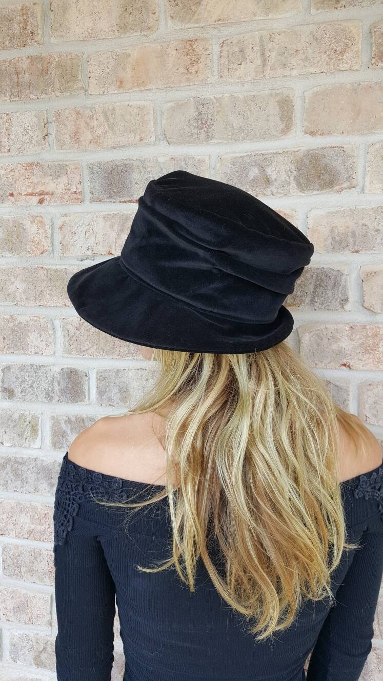 black velvet floppy hat