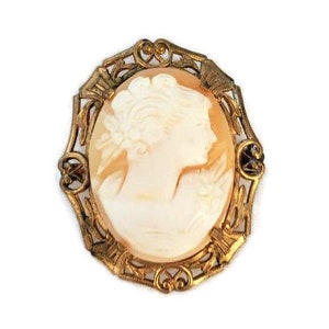 Antique Cameo Brooch Carved Cameo Shell Cameo Early 1900s Jewelry Victorian Cameos, Edwardian Jewelry, Vintage Cameo