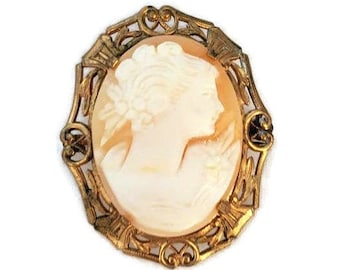 Antique Cameo Brooch Carved Cameo Shell Cameo Early 1900s Jewelry Victorian Cameos, Edwardian Jewelry, Vintage Cameo