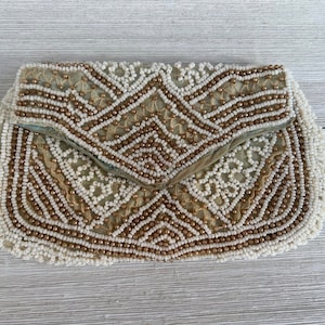 1920s Dance Purse Antique Wedding Beaded Bag Wedding Bags 20s Bridal Handbags Art Deco Purse White Beaded Purses Bag Bridesmaid Clutch