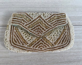 1920s Dance Purse Antique Wedding Beaded Bag Wedding Bags 20s Bridal Handbags Art Deco Purse White Beaded Purses Bag Bridesmaid Clutch