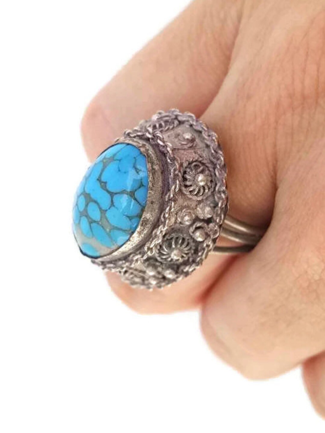 Antique Ring Statement Ring Silver Victorian Ring Size 9 Sterling ...