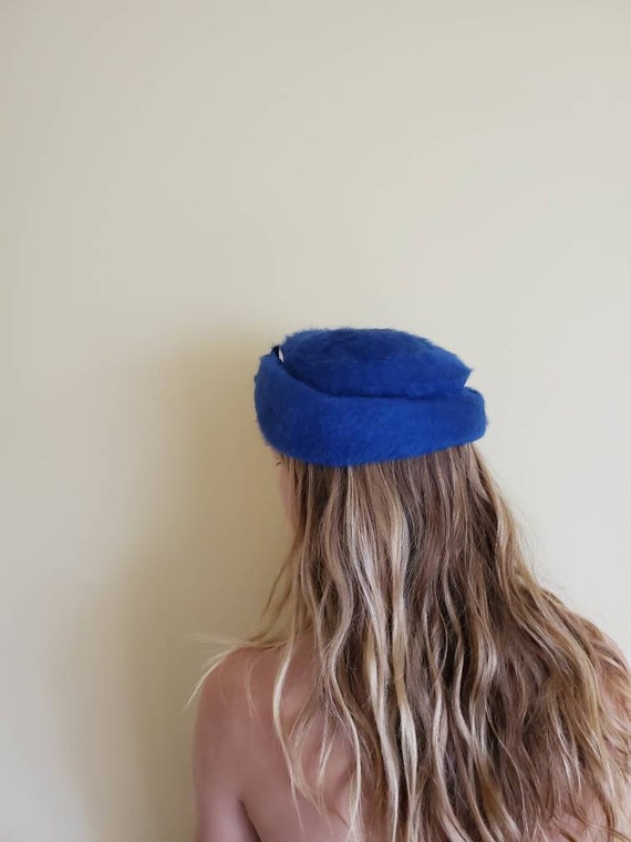 royal blue pillbox hat