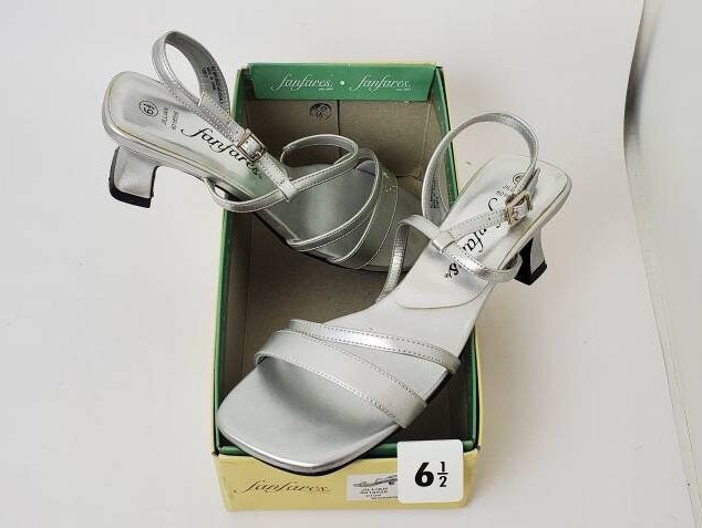 Silver wide online width heels