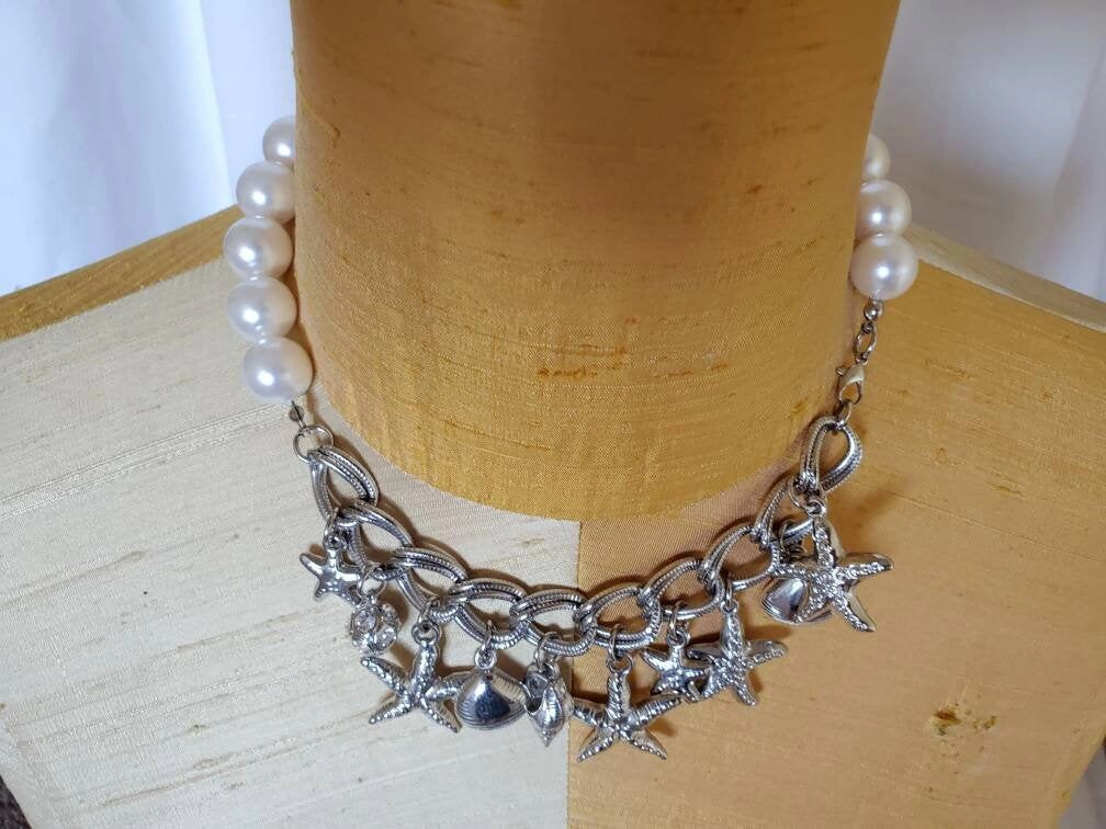 Chunky Pearl Necklace Chunky Layered Ivory Pearl Necklace