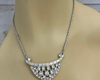 Art Deco Halskette 1920er Jahre Brautkette Kristallhalskette Hochzeitsschmuck Great Gatsby Schmuck etwas altes Jugendstil Edwardian Schmuck