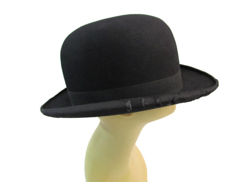7 14 Wool Hat Derby Hats 1920s Costume Hats Dobbs 1930s Mens Hats Black Bowler Bowler Hat Vintage For Theater Mens Hats