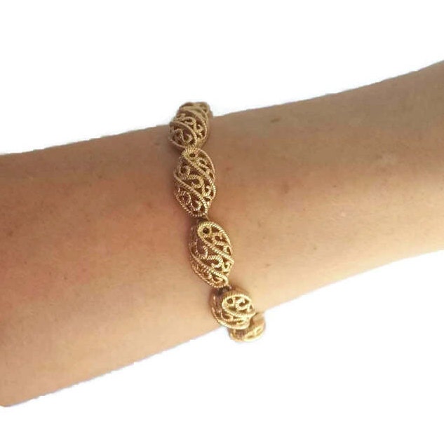 Trifari Bracelet Vintage Trifari Jewelry Gold Trifari Bracelet Vintage Bracelets For Women Filigree Jewelry Crown Trifari Jewelry