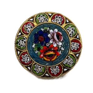 Pin De Mosaico Italia, Joyas De Mosaico Grandes, Joyería De Mosaico Italia, Broche Micro Mosaico, Micro Mosaico, Regalos Para Ella, Pin Micro Mosaico