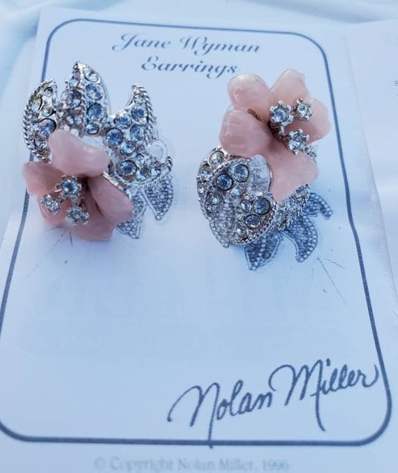 Nolan Miller Earrings Jane Wyman Pink Camilla Sign