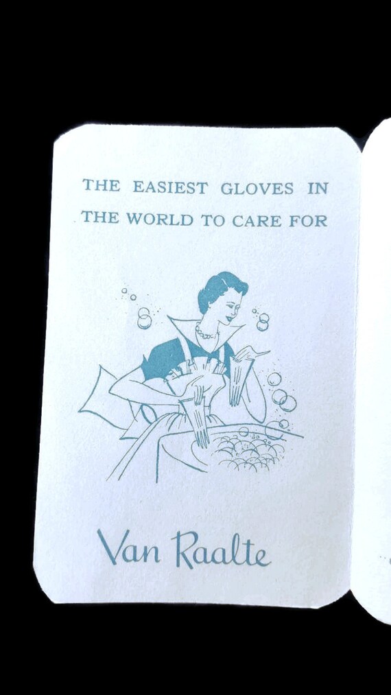Gloves Wool with Leather Trim Van Raalte Vintage … - image 2