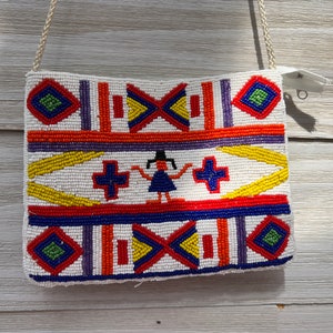 Native American Beaded Shoulder Bag Colorful Vintage Southwestern