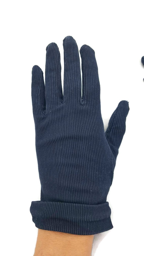 ELEVETTE Navy Blue Dress Gloves Size 6 1/2, Womens