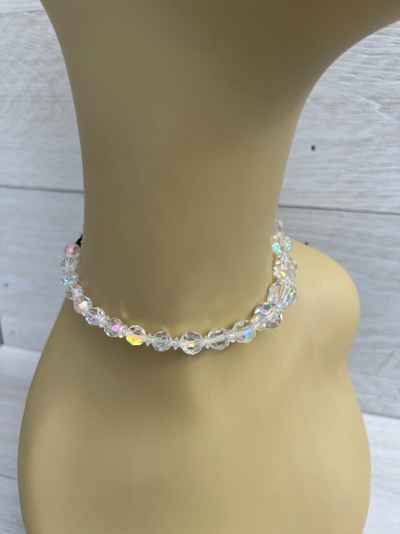 Vintage Leaded Crystal Necklace Rainbow Sparkle N… - image 2