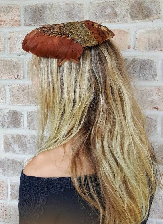 Fascinator Feather Headband Hat Vintage  Designer… - image 4