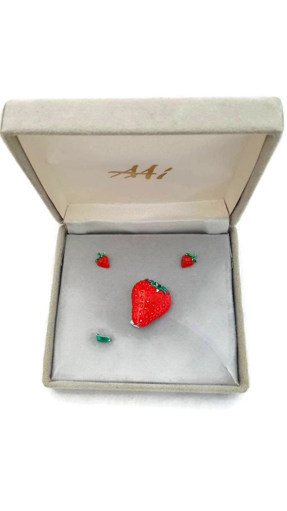 Strawberry Jewelry Set, Strawberry Earrings, Straw