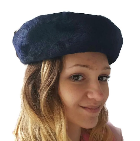 Wool Fur Black Round Hat Faux Fur Hat Elegant Adults Solid Hat Roll Up Brim Panama  main image 4