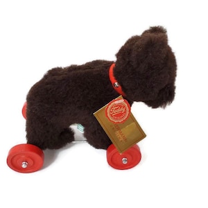 Vintage Nachziehspielzeug Sammlerstück Hermann Teddy Originales Nachziehspielzeug aus Westdeutschland mit Originalanhänger, Sammlerbären, einzigartige Geschenke