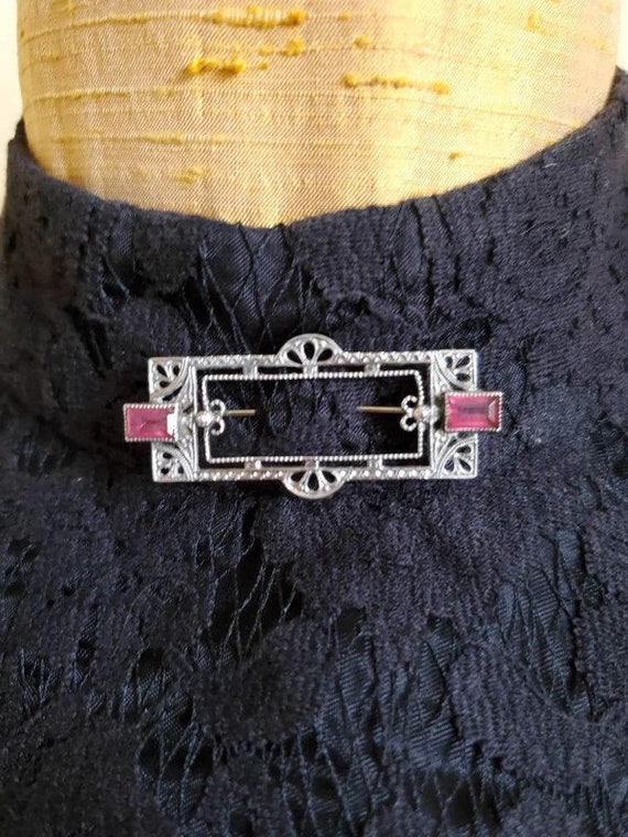 1920s Art Deco Sterling Pin, 1920s Jewelry Real Vi