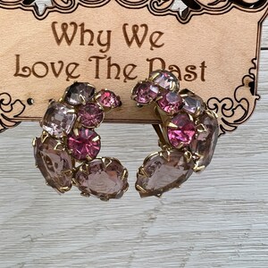 Juliana Earrings Rhinestone Earrings For Wedding, Clip on Earrings Vintage Juliana Jewelry, Faux Amethyst Wedding Jewelry