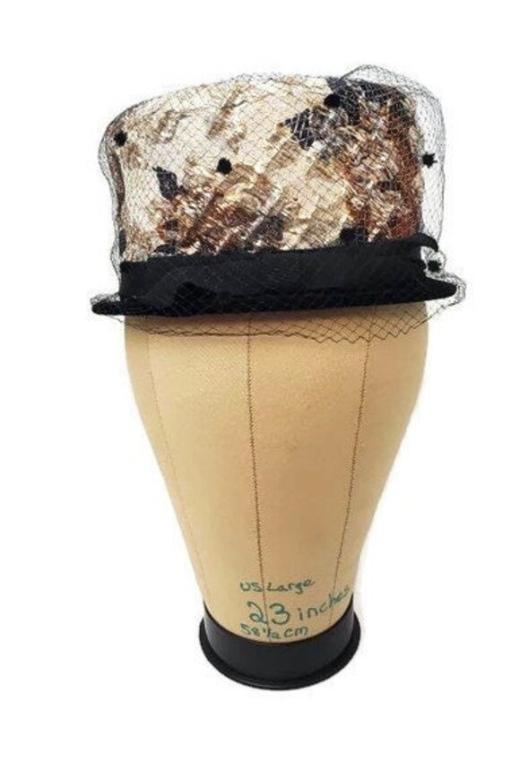 Cloche Hat With Veil Vintage Hats Women Metallic … - image 6