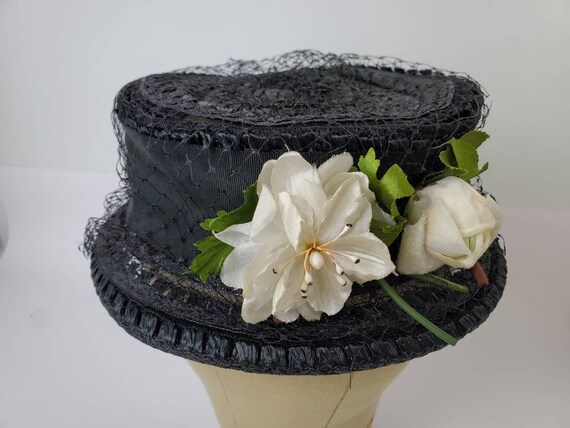 Cloche Black Hats Women, Vintage Tea Party Hats W… - image 2