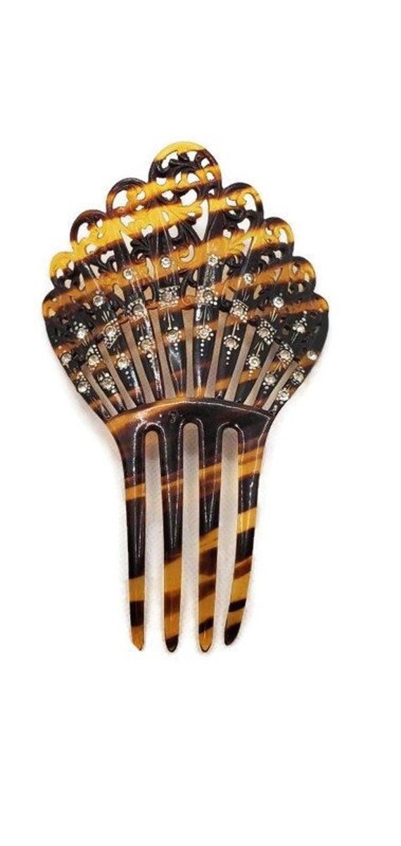 1920s Hair Comb Wedding Hair Accessories Vintage Hand Painted Rhinestone Hair Combs Victorian Carved Bridal Hair Combs