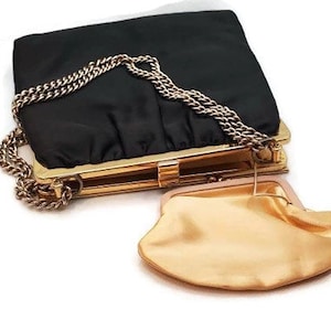 Bolso retro con monedero Bolso de monedero negro vintage con asa de cadena ajustable, Mod de bolsos vintage, Bolsos de hombres locos