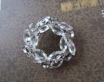 Vintage Crystal Brooch For Bridal Bouquet, Clear Crystal Brooch, Bridal brooches, Wedding Crystal Jewelry, Something Old