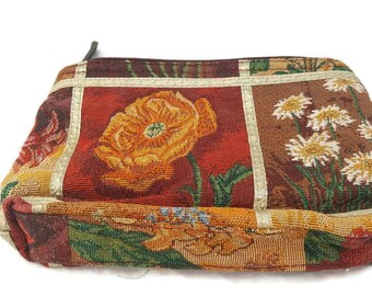 Paul Brent Bag, Needlepoint Bag, Small bags, Floral Clutch, Floral Bag, Cosmetic Bag, Cosmetic Bags For Women