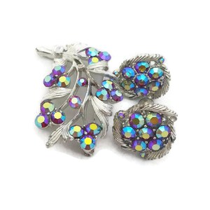 Lisner Strass smyckeset, Lisner, Lila Strass, Brosch, Örhängen, Kristallsmycken, För Bröllop, Bukettsmycken, Bukettsmycken bild 6