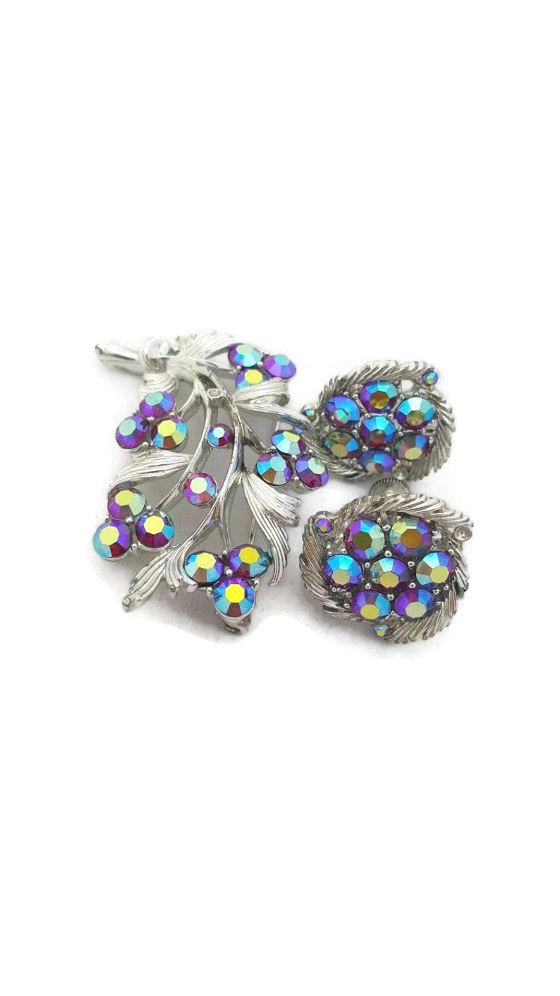 Lisner Strass smyckeset, Lisner, Lila Strass, Brosch, Örhängen, Kristallsmycken, För Bröllop, Bukettsmycken, Bukettsmycken bild 6