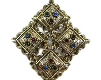 Vintage Brooch Sarah Coventry Renaissance Costume Jewelry, Egyptian Revival, Brooches Vintage Geometric Sarah Coventry Jewelry