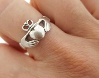 Anello Claddagh Irlandese In Argento Sterling 925 – Misura 24, Disponibile Dalla 8 Alla 25.5, Gioiello Tradizionale