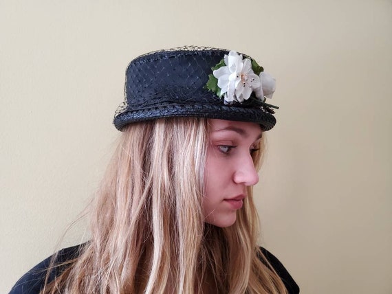 Cloche Black Hats Women, Vintage Tea Party Hats W… - image 5