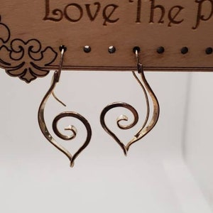 Heart Wire Dangle Earrings Lightweight Sterling Silver Earrings For Women, Heart Jewelry Small Drop Earrings