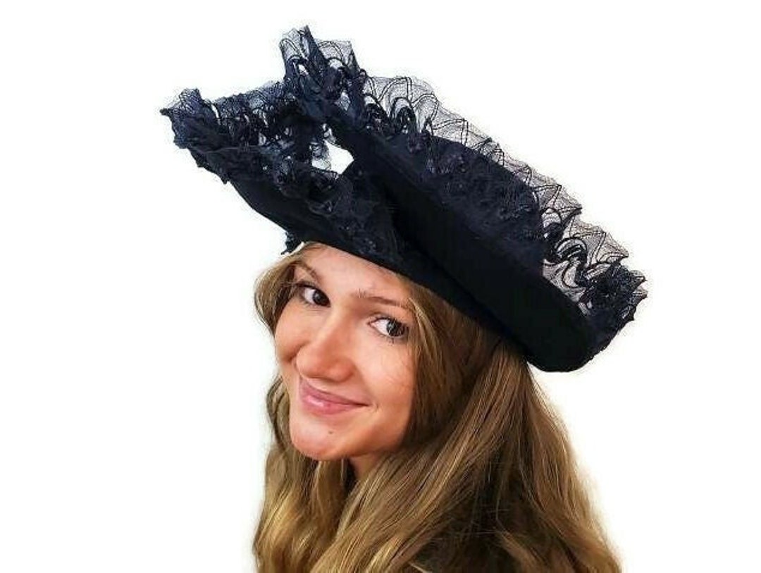 Hattie Alberta Navy Blue Fun Fascinator Hat Bold Derby Hats For Wedding