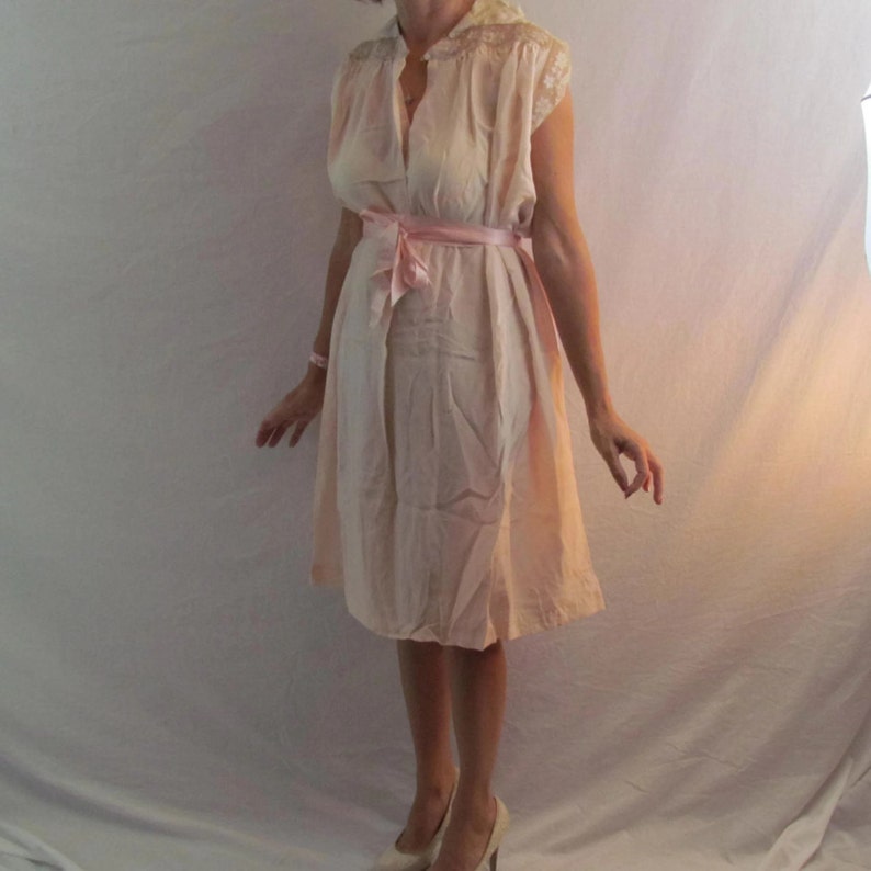 NOS Silk Nightgown Bergdorf Goodman Vintage Lingerie Pink Day Dress Silk Iris Victorian Nightgown 1920s Clothing Vintage Clothing