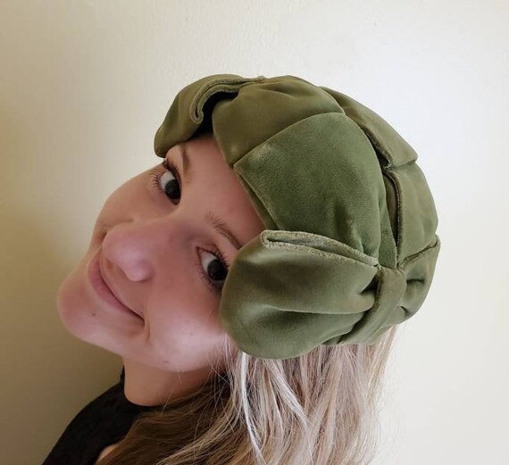 Green Fascinator Headband Hat, Fascinators, 1950s… - image 1