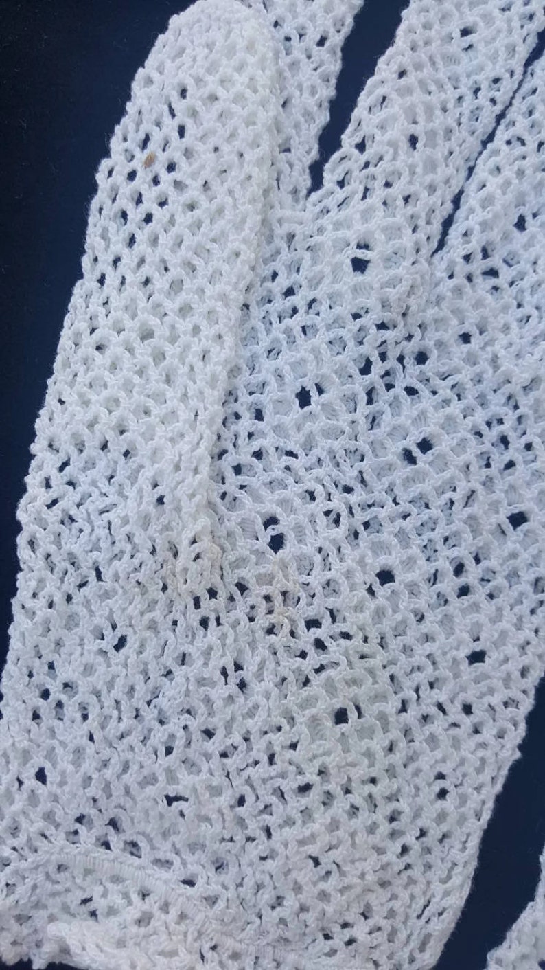 Antique Hand Crocheted Gloves Victorian White Gloves, Wedding Gloves, Edwardian Gloves, Bridal Gloves, For Women, Gatsby Wedding image 8