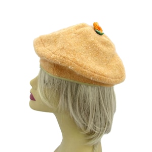 Vintage Orange Beret Scottish Tam Hat Thanksgiving Fascinator Hat Felted Wool Beret Cap Scotish Fall Womens Hats Wool Felted hats