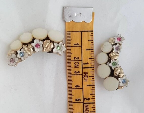 Antique Earrings Unique Large Pastel Floral Vinta… - image 5