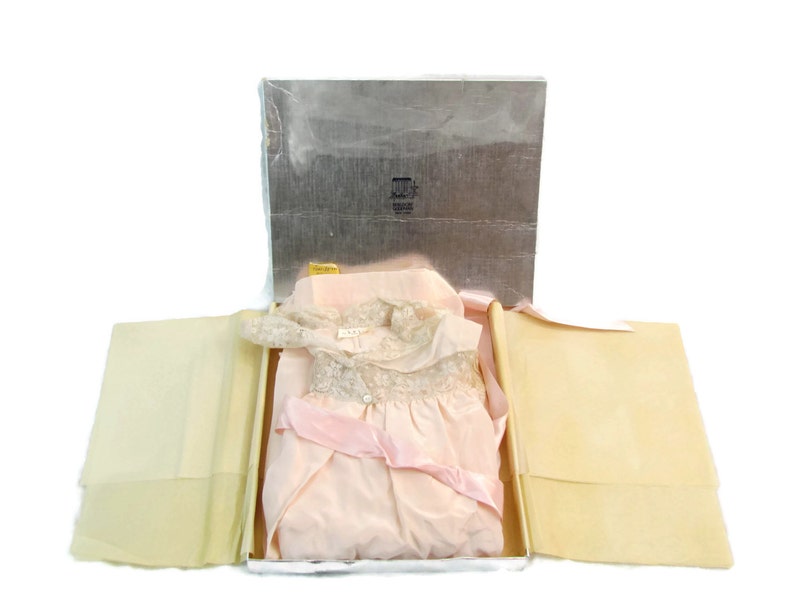 NOS Silk Nightgown Bergdorf Goodman Vintage Lingerie Pink Day Dress Silk Iris Victorian Nightgown 1920s Clothing Vintage Clothing