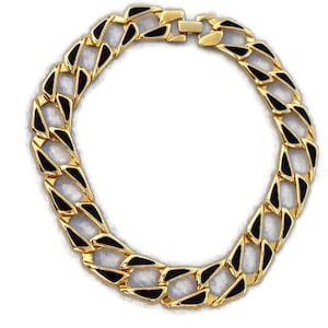 Collar de cadena Napier Collar de collar de oro y gargantilla negra Collares de joyería vintage para mujeres Vintage Napier Joyería