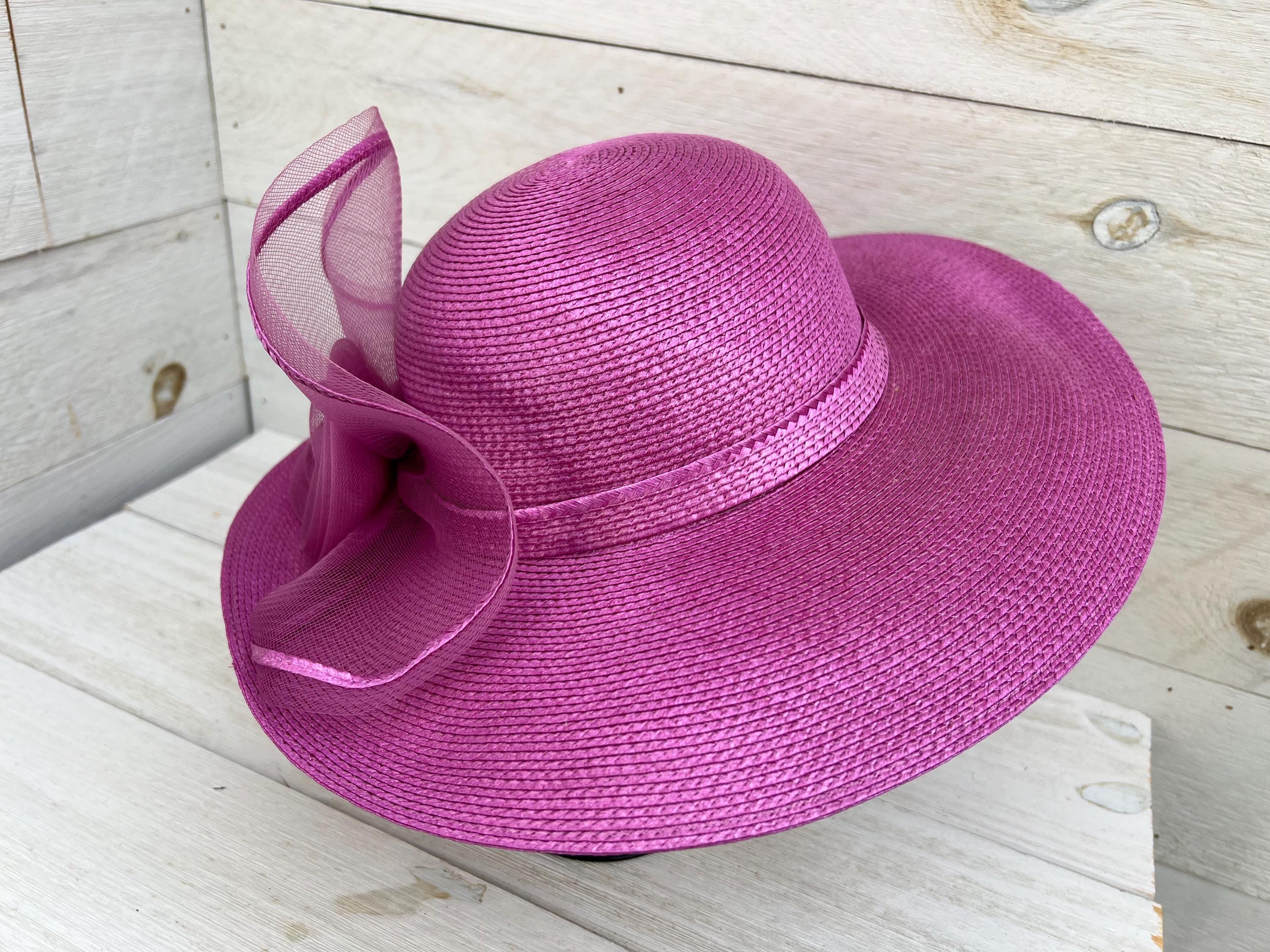 Chapeau fantaisie rose pour femme, vintage des années 1980